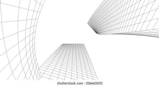 Abstract architectural background. Futuristic architecture