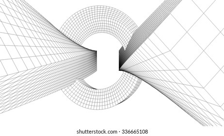 Abstract architectural background. Futuristic architecture