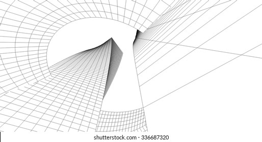 Abstract architectural background. Futuristic architecture