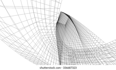 Abstract architectural background. Futuristic architecture