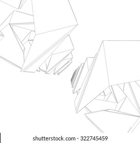 Abstract architectural background. Futuristic building