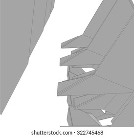 Abstract architectural background. Futuristic building