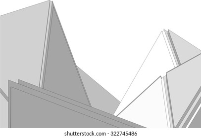 Abstract architectural background. Futuristic building
