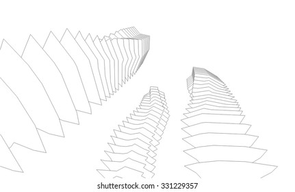 Abstract architectural background. Futuristic city