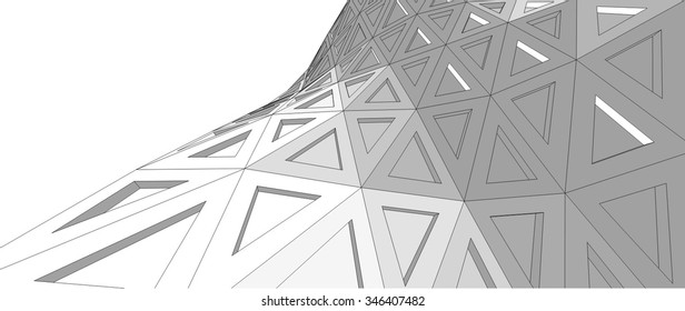 abstract architectural background. Linear 3d 