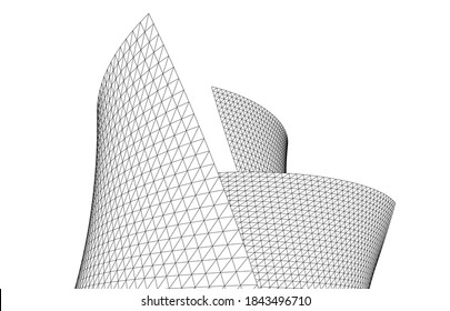 abstract architectural background vector 3d illustration