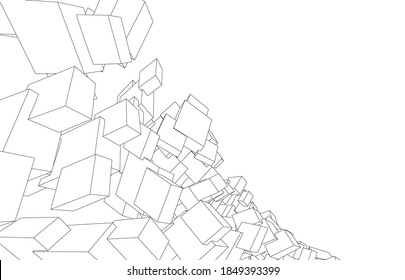 abstrakter architektonischer Hintergrund, Vektorgrafik 3D