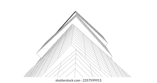 Abstract architectural background vector 3d illustration