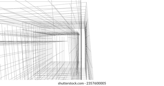 Abstract architectural background vector 3d illustration