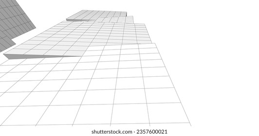 Abstract architectural background vector 3d illustration