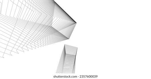 Abstract architectural background vector 3d illustration