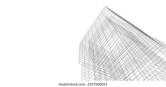 Abstract architectural background vector 3d illustration