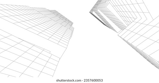 Resumen del fondo arquitectónico vector 3d ilustración