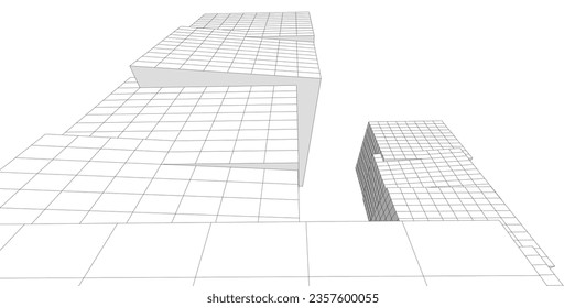 Abstract architectural background vector 3d illustration