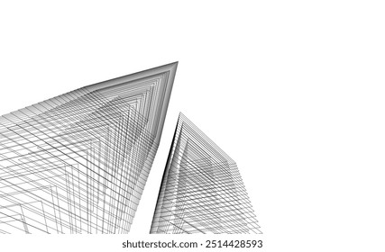 Vector de fondo arquitectónico abstracto ilustración 3D