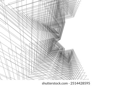 abstract architectural background vector 3d illustration
