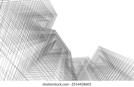 abstract architectural background vector 3d illustration