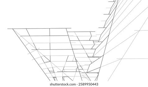 abstract architectural background vector 3d design