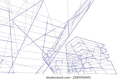 abstract architectural background vector 3d design
