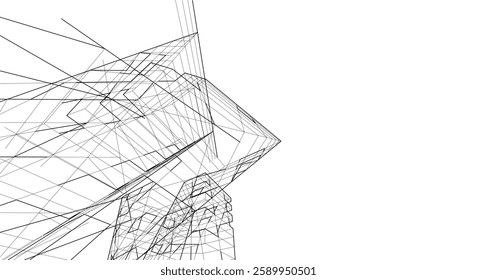 abstract architectural background vector 3d design
