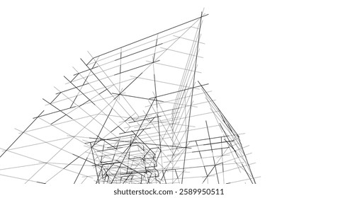 abstract architectural background vector 3d design