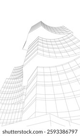 abstract architectural background vector 3d drawing