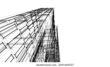 Vetor de fundo arquitetônico abstrato ilustração 3d