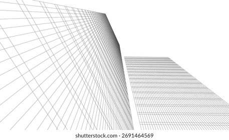 Abstract architectural background vector 3d illustration