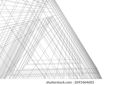 Abstract architectural background vector 3d illustration