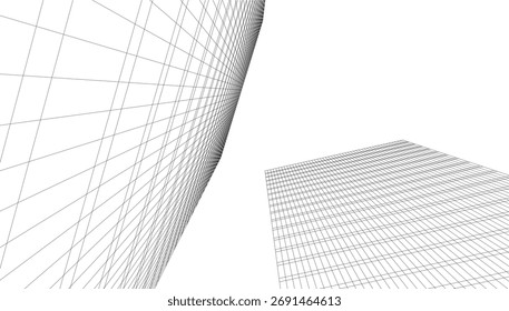 Abstract architectural background vector 3d illustration