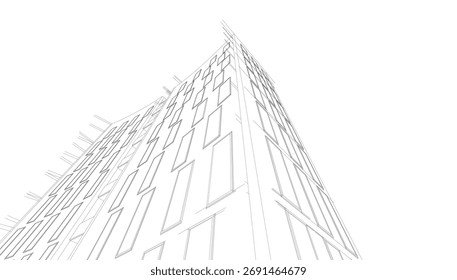 Abstract architectural background vector 3d illustration