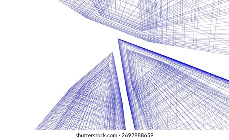 Abstract architectural background vector 3d illustration