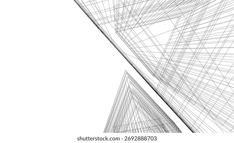 Vetor de fundo arquitetônico abstrato ilustração 3d