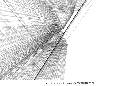 Abstract architectural background vector 3d illustration