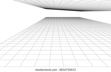 Abstract architectural background. Vector 3d illustration