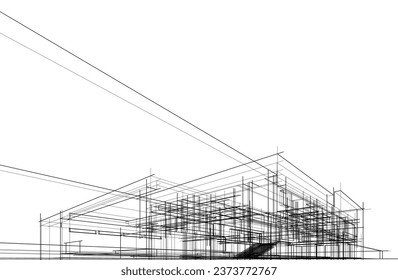 Abstract architectural background vector drawing