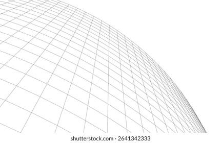Abstract architectural background. Vector linear illustration on white background