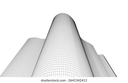 Abstract architectural background. Vector linear illustration on white background