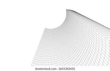 Abstract architectural background. Vector linear illustration on white background