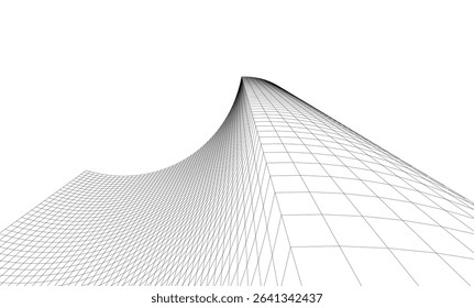 Abstract architectural background. Vector linear illustration on white background