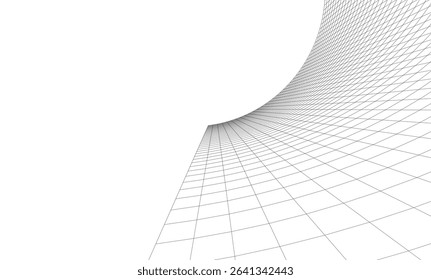 Abstract architectural background. Vector linear illustration on white background