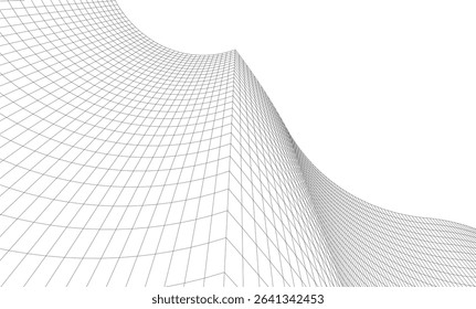 Abstract architectural background. Vector linear illustration on white background