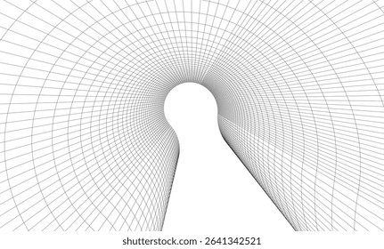 Abstract architectural background. Vector linear illustration on white background