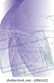 Abstract architectural background in violet colors