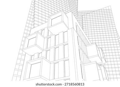 Renderización 3D de edificios arquitectónicos Abstractas