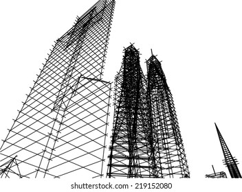 abstract architectural building vector sketch