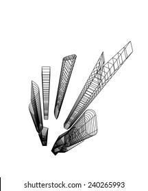 abstract architectural buildings