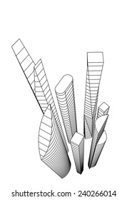 abstract architectural buildings