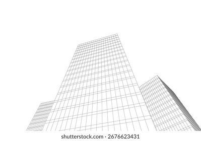 Edifícios arquitetônicos abstratos renderização 3d