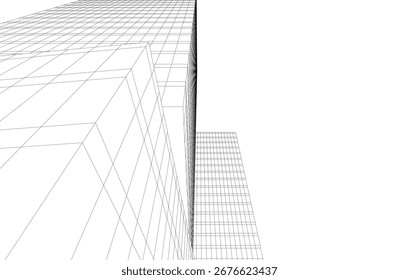 Edifícios arquitetônicos abstratos renderização 3d
